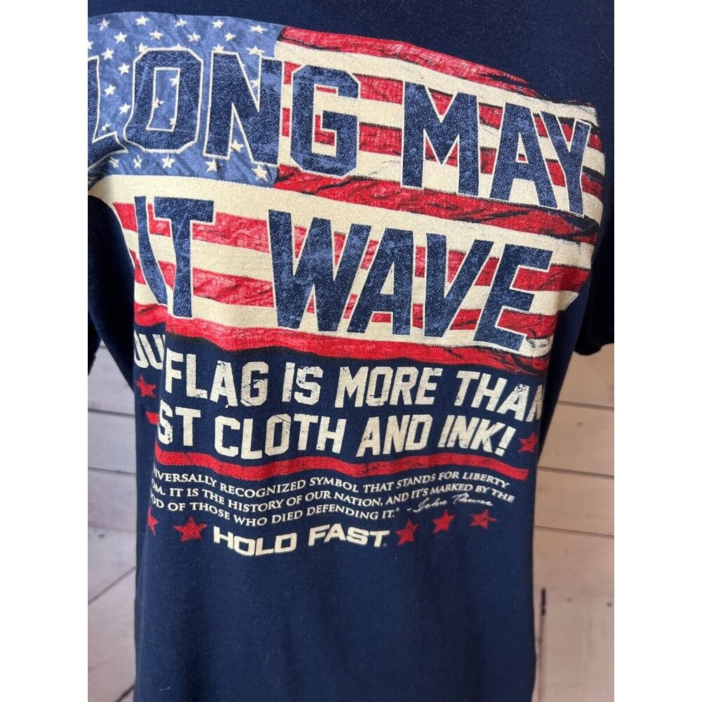 Hold Fast USA Flag Tee Shirt Medium Mens Short sleeve graphic T-shirt‎ american